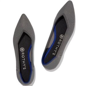 Rothy’s The Point Pointed Toe Flat Cloud Grey Birdseye 10